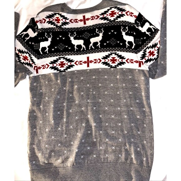 On The Byas Sweater Men's Medium Southwest Aztec Deer Crew Neck Long Sleeve - Picture 4 of 4
